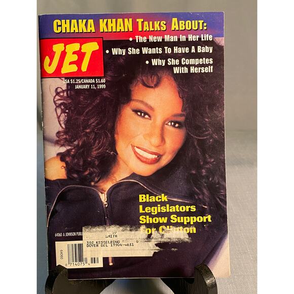 JET Magazine January 11, 1999, Chaka Khan, Black History / Ephemera / Americana - Picture 1 of 9